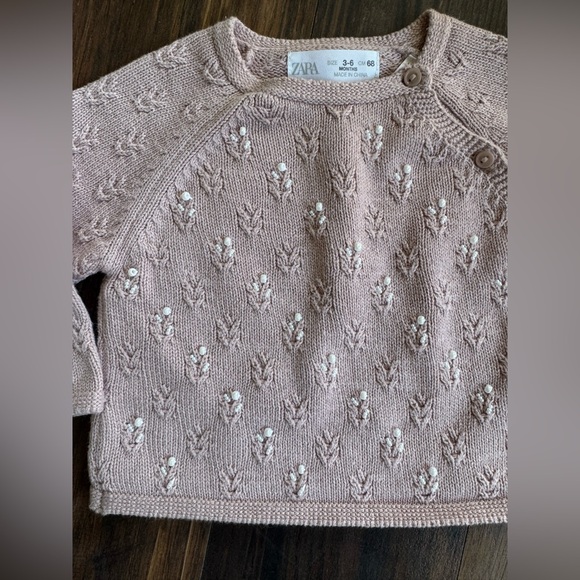 Hand beaded Zara Sweater Cotton 3/6 months - Picture 2 of 3